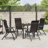 Garden Dining Set 5 pcs Black Coffee Powder-Coated Steel 3379269