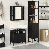 Bathroom Furniture Set 3 pcs Black Oak Engineered Wood 3334395