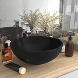 146975 Luxury Bathroom Basin Round Matt Black 32,5x14 cm Ceramic