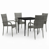 Garden Dining Set Grey and Black 3099408