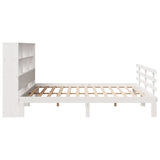 Bookcase Bed without Mattress White 180x200 cm Super King Solid Wood Pine 3322764