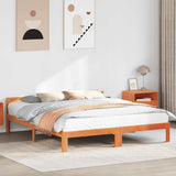 Bed Frame without Mattress Wax Brown 160x200 cm Solid Wood Pine 859231