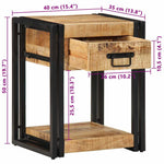 Bedside Cabinet 40x35x50 cm Solid Rough Wood Mango 4016688