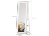 360&deg Swivel Jewellery Cabinet, Free Standing Full Length Mirror with Storage, Lockable Jewellery T3398P344740