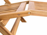 Folding Deck Chair with Table Natural Solid Teak Wood 42030521