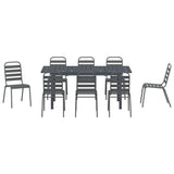 Garden Dining Set 9 pcs Anthracite Powder-coated Steel 3378817