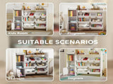 Toy Storage Unit with 8 Removable Bins, Storage Shelves, Cabinet, White T3398P421972
