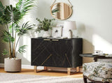 Elegant Storage Sideboard - Black/Gold-Tone T3398P343172