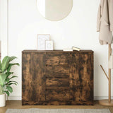 Sideboard with Drawers Smoked Oak 100.5x35x76 cm Engineered Wood 3328448