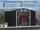 7 x 4ft Weatherproof Shed, Outdoor Bike Storage Shed with Ventilation Slots, Foundation Kit and T3398P313617