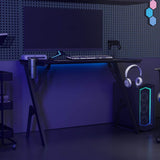 Gaming Desk with Y Shape Legs Black 110x60x75 cm 325406
