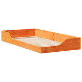 Bed Frame Wax Brown 75 x 190 cm Solid Pine Wood 873399