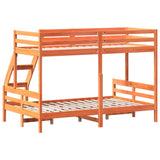 Bunk Bed without Mattress 90x200/120x200 cm Wax Brown Solid Wood 3207188