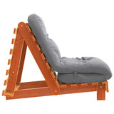 Futon Sofa Bed with Mattress Wax Brown 70x206x11 cm Solid Wood Pine 846753
