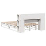 Bookcase Bed without Mattress White 135x190 cm Double Solid Wood 3323894