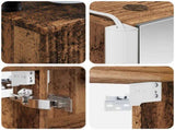Bathroom Furniture Set 6 pcs Old Wood Engineered Wood and Glass 3407125