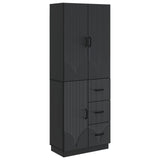 Cabinet Set 2 pcs Black Engineered Wood 3416818