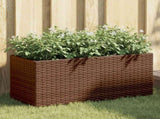 Garden Planter with 2 Pots Brown 72x30x32 cm Poly Rattan 366423