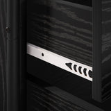 Bedside Cabinet Black Oak 48 x 36.5 x 60 cm Engineered Wood 8013530