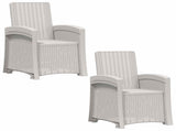 Reclining Garden Chair Rattan Look 2 pcs White PP 8011998