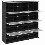 Storage Cube Organiser with 12 Cubes and Doors Black PP 4019580