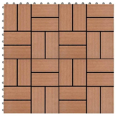 22 pcs Decking Tiles 30x30 cm 2 sqm WPC Brown 277806