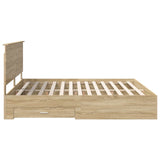 Bed Frame with Drawer Sonoma Oak 200 x 200 cm Engineered Wood 3411266