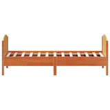 Bed Frame without Mattress Wax Brown 75x190 cm Small Single Solid Wood Pine 842577