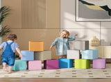 12 PCs Soft Play Blocks, Soft Foam Toy, Building and Stacking Blocks for Kids, Blue T3398P348552