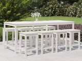 9 Piece Garden Bar Set White Solid Wood Pine 3154766