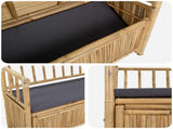 Garden Storage Bench 110 x 47 x 80 cm Bamboo Natural 42028077