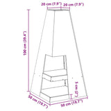 Fire Pit Black 50 x 50 x 100 cm Steel 858948