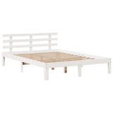 ZNTS Bookcase Bed without Mattress White 140x190cm Solid Wood Pine 3322750