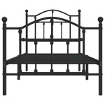 Metal Bed Frame without Mattress with Footboard Black 90x190cm 353449