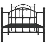 Metal Bed Frame without Mattress with Footboard Black 90x190cm 353449
