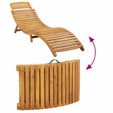 Sun Lounger with Cushion Red Solid Wood Acacia 367637