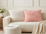 Cushion Cover 12 pcs HEERLEN White 50 x 50 cm Faux Rabbit Fur 911175