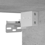 ZNTS Wall-mounted Bedside Cabinet with LED Lights Concrete Gery 836818