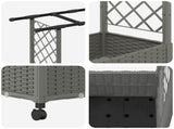 Raised Bed with Trellis and Roof Light Grey 162.5 x 40 x 142 cm 3423119