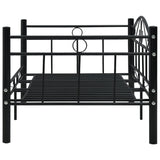 ZNTS Daybed Frame without Mattress Black Metal 90x200cm 286135