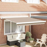 Retractable Awning Beige 350 x 250 cm Fabric and Metal 3330351