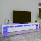 TV Cabinet with LED Lights White 260x36.5x40 cm 3152818