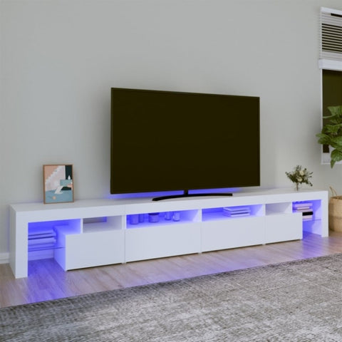 ZNTS TV Cabinet with LED Lights White 260x36.5x40 cm 3152818