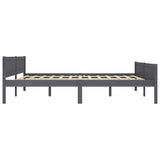 Bed Frame Grey Solid Pinewood, Plywood Super King Durable 322129