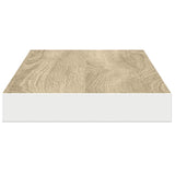 Floating Wall Shelves 4 pcs Oak and White 90x23.5x3.8 cm MDF 326584