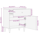 Bedside Cabinet Light Grey 50x33x60 cm Solid Wood Mango 4017800