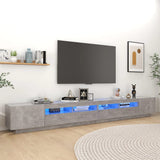 TV Cabinet with LED Lights Concrete Grey 300x35x40 cm 3081928