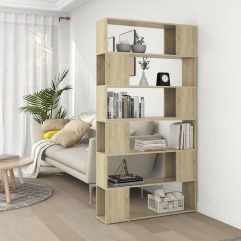 ZNTS Book Cabinet Room Divider Sonoma Oak 100x24x188 cm 3082074