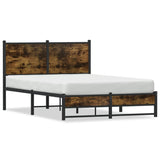 Metal Bed Frame without Mattress Smoked Oak 120x190 cm Small Double 4007829