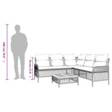 2 Piece Garden Sofa Set with Cushions Grey Poly Rattan 368734